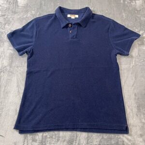 Birdwell Beach Britches Mens Polo‎ Shirt Size L Navy Blue Terry Cloth